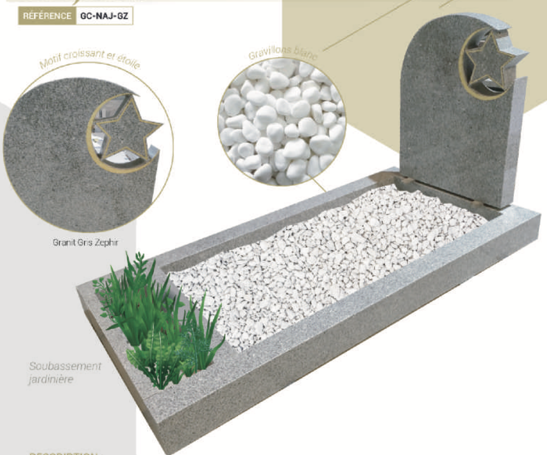 Pierre tombale Najma Gris